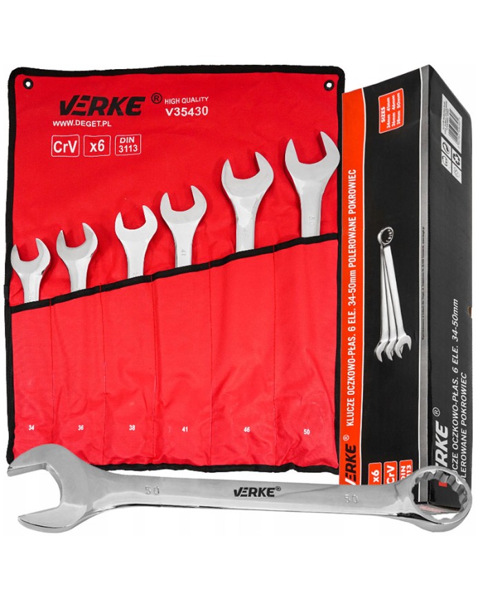 KRÚŽKOVÉ A PLOCHÉ KĽÚČE. 6 ELE. 34-50mm LEŠENÝ KRYT VERKE