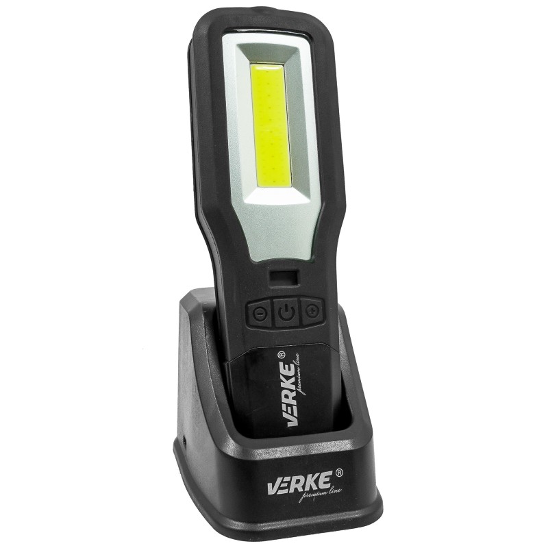 LAMPKA ROBOCZA 550 lm + 250 lm, 2000 mAh Z BAZĄ VERKE PREMIUM