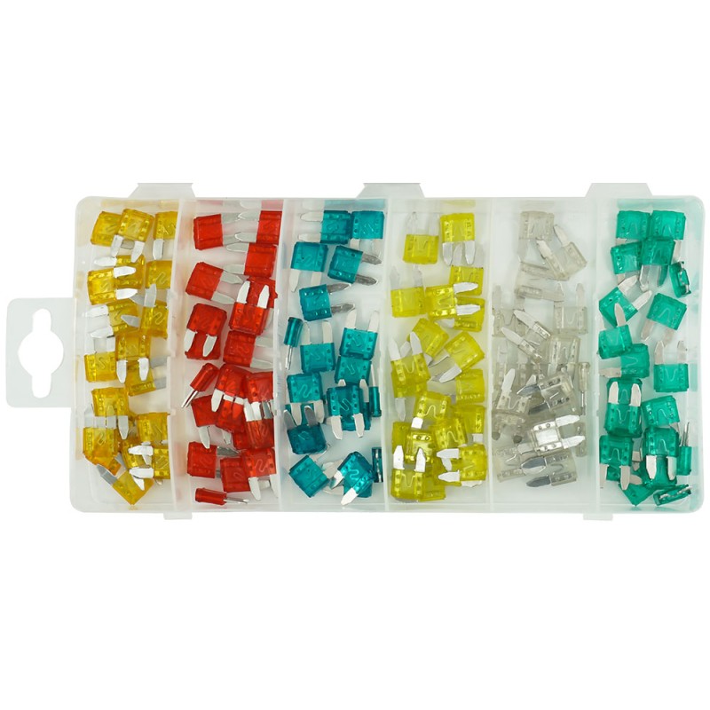 BEZPIECZNIKI SAMOCHODOWE PŁYTKOWE MINI 5A-30A 120 SZT VERKE