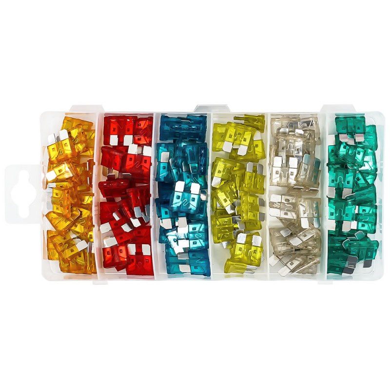 BEZPIECZNIKI SAMOCHODOWE PŁYTKOWE STANDARD 5A-30A 120 SZT VERKE