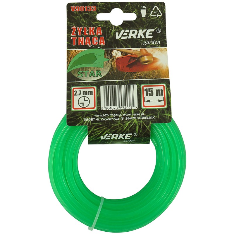 ŻYŁKA DO KOSY GWIAZDA 2,7 mm 15m VERKE GARDEN