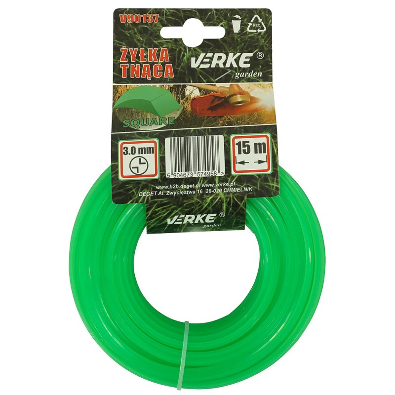 ŻYŁKA DO KOSY KWADRAT 3,0 mm 15m VERKE GARDEN