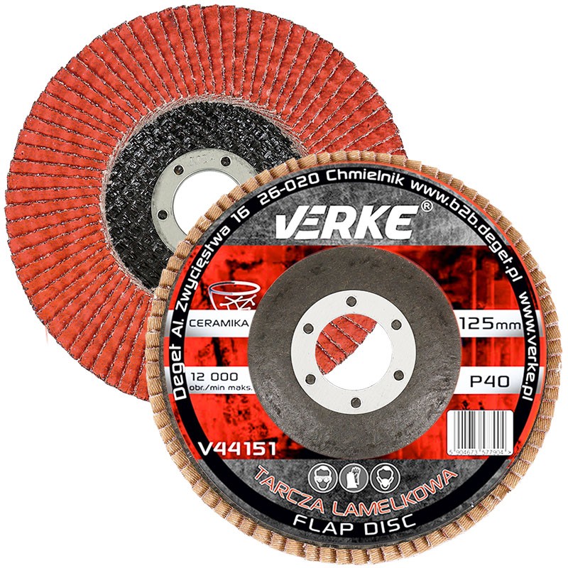 TARCZA PIÓRKOWA 125MM P40 CERAMICZNA VERKE