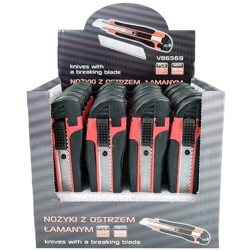 NOŻYKI Z OSTRZEM ŁAMANYM 18 mm, 24 szt VERKE